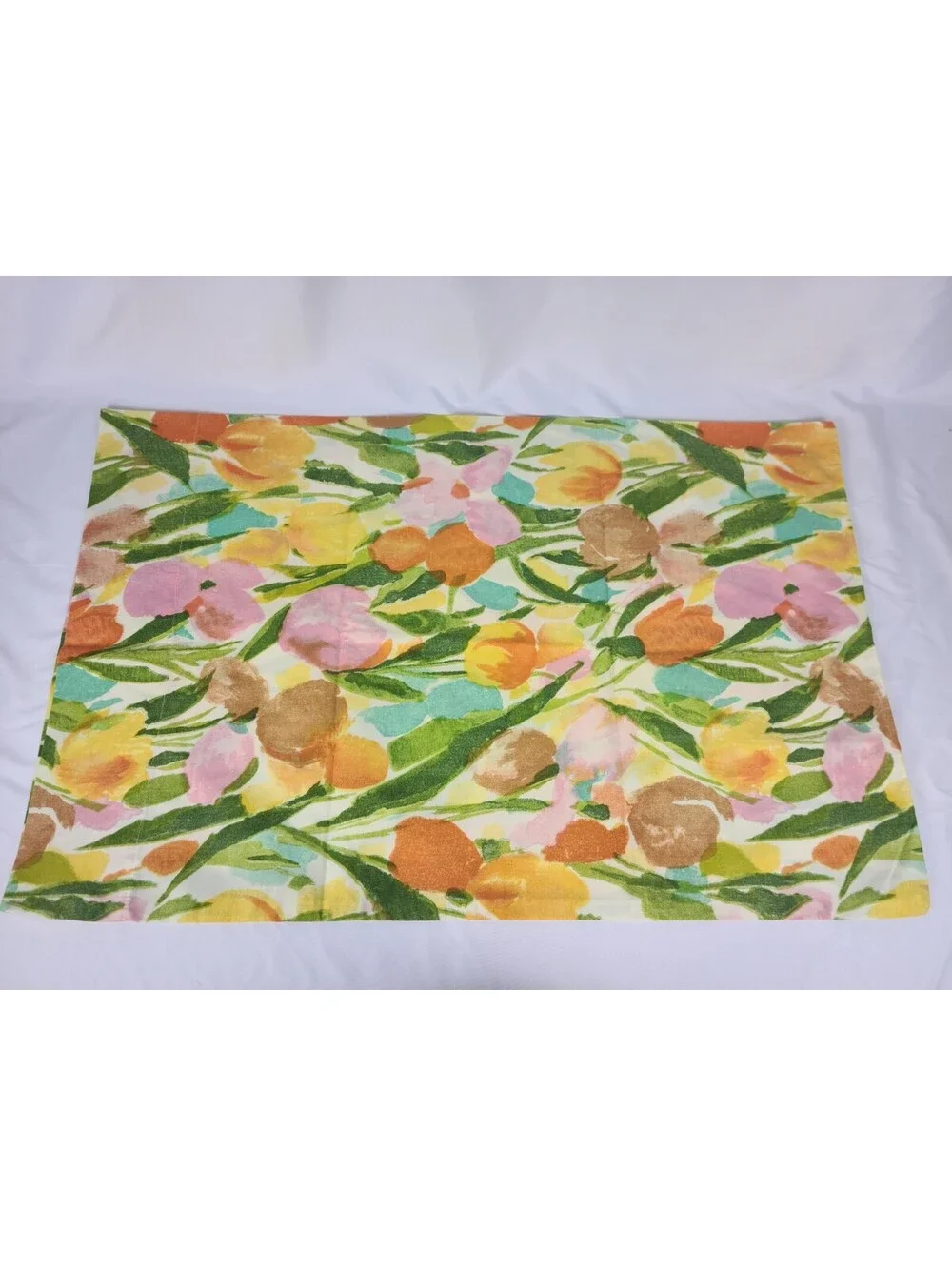 Cannon Yellow Floral Standard Size Pillowcase Pair Stay Fresh Percale